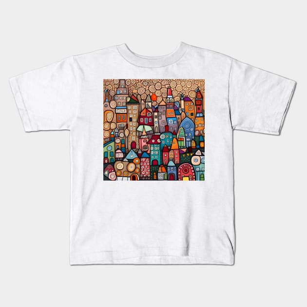 Large Town Kids T-Shirt by Colin-Bentham